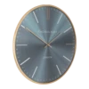 Klok Oyster Staalblauw/goud U00f8 65 Cm - Wandklok -Huis Verkoop klok oyster staalblauw goud d 65 cm wandklok metaal glas 1