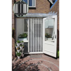 Vliegengordijn Banen - Wit/Zwart/Zilver - 90 X 210cm - Sun-Arts -Huis Verkoop vliegengordijn banen wit zwart zilver 90 x 210cm sun arts 90 4 2