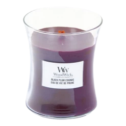 Woodwick Black Plum Cognac Medium Candle - Geurkaars -Huis Verkoop woodwick black plum cognac medium geurskaars 2 5