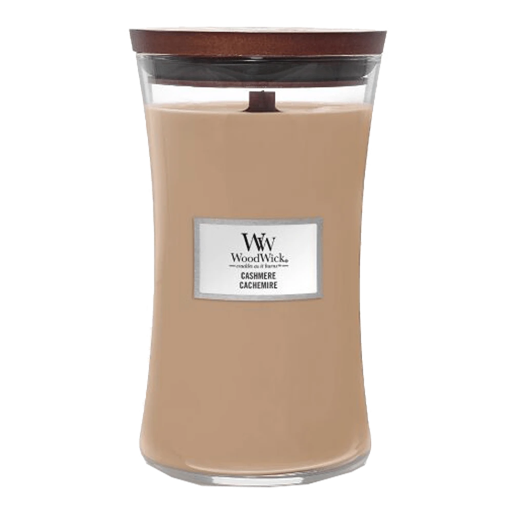 Woodwick Cashmere Large Candle - Geurkaars 3 Woodwick Cashmere Large Candle - Geurkaars