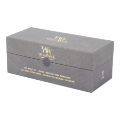 Woodwick Deluxe Gift Set Mini Jar Woody - Geurkaars -Huis Verkoop woodwick deluxe gift set mini jar woody geurkaars 2