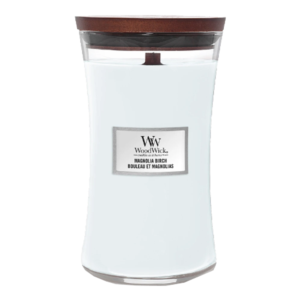 Woodwick Magnolia Birch Large Candle - Geurkaars 3 Woodwick Magnolia Birch Large Candle - Geurkaars