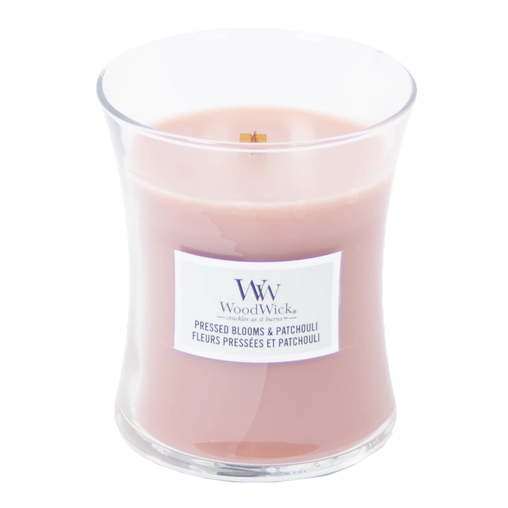 Woodwick Pressed Blooms & Patchouli Medium Candle - Geurkaars 4 Woodwick Pressed Blooms & Patchouli Medium Candle - Geurkaars - Afbeelding 2