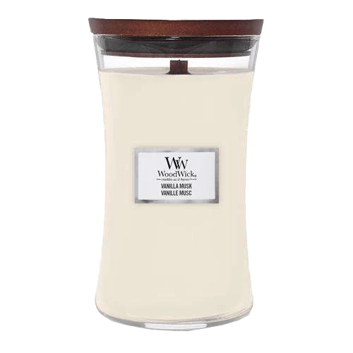 Woodwick Vanilla Musk Large Candle - Geurkaars 3 Woodwick Vanilla Musk Large Candle - Geurkaars